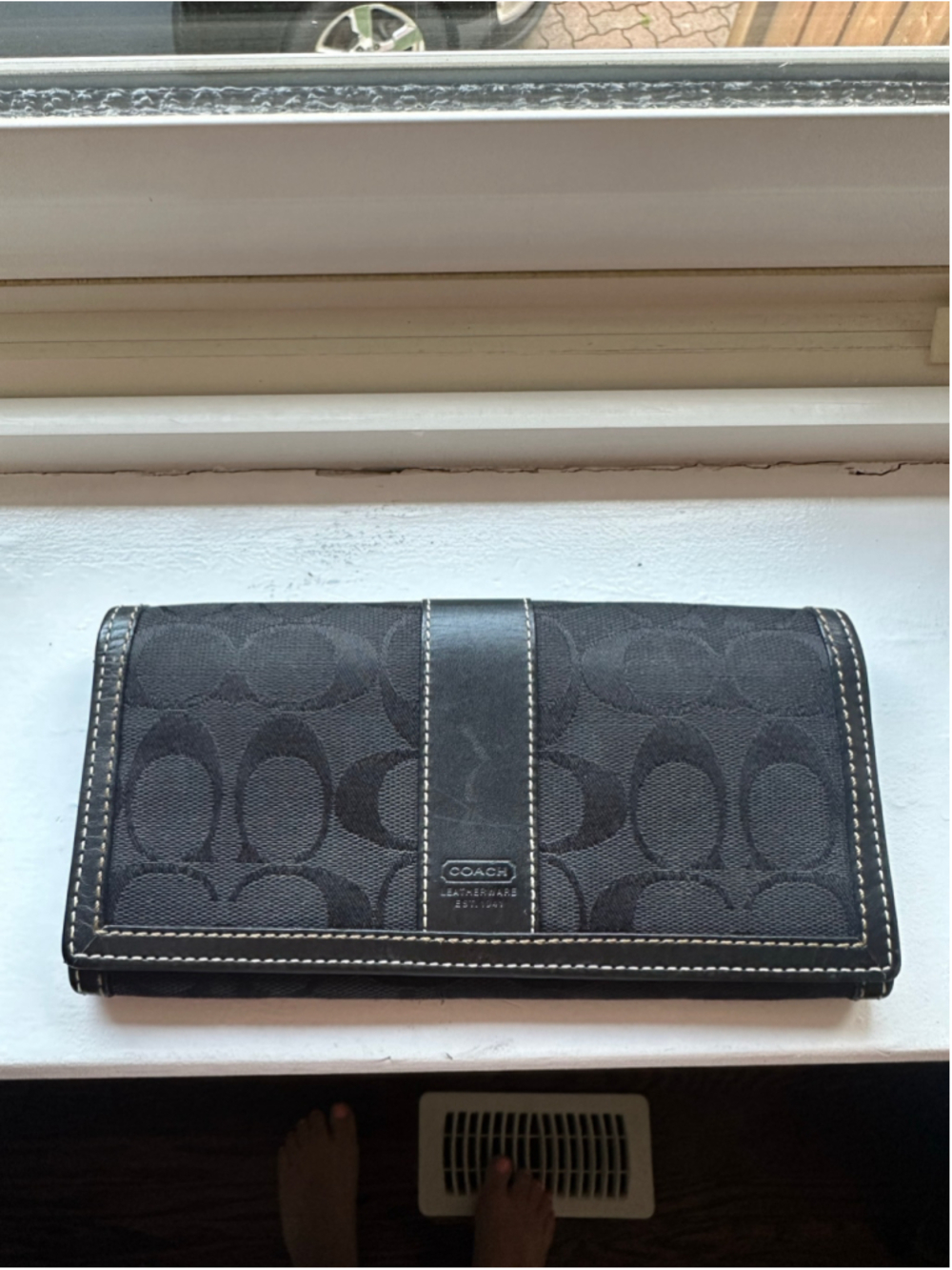 Women's Coach Signature Canvas Wallet, One Size, Black
